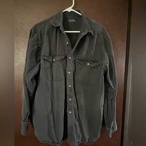Basic Editions Gray Button Down